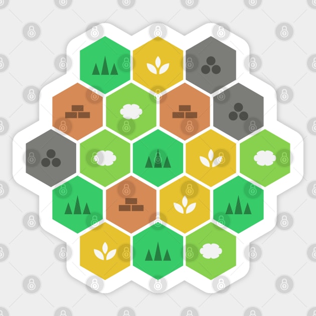 Minimalist Settlers Tile Board Games Sticker by pixeptional